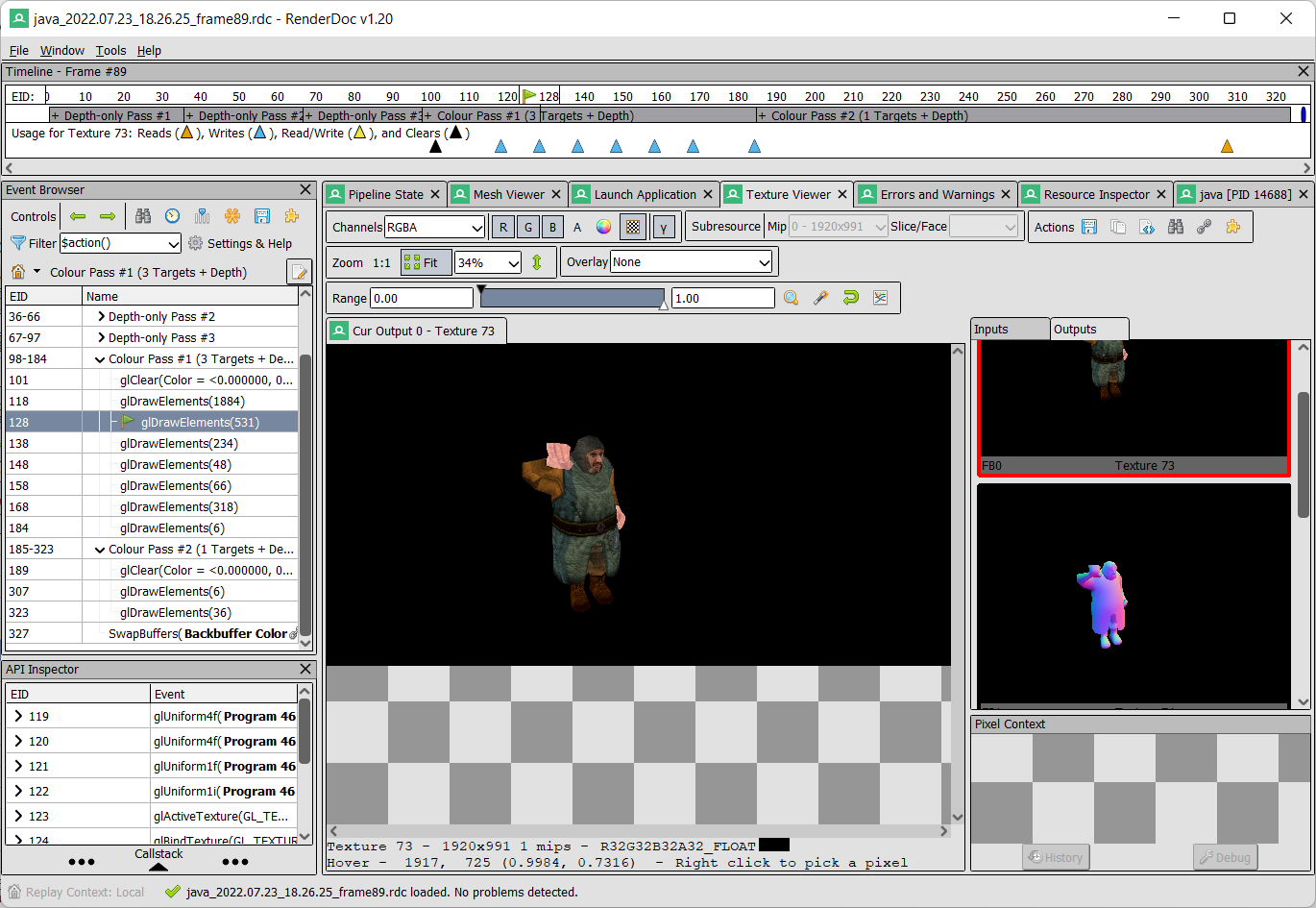Texture outputs